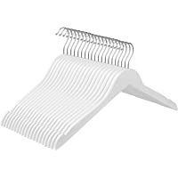 SONGMICS Paquete de 20 Perchas- Perchas de Madera Maciza- con Hombros Dentados- Antideslizantes- para Abrigos- Trajes…